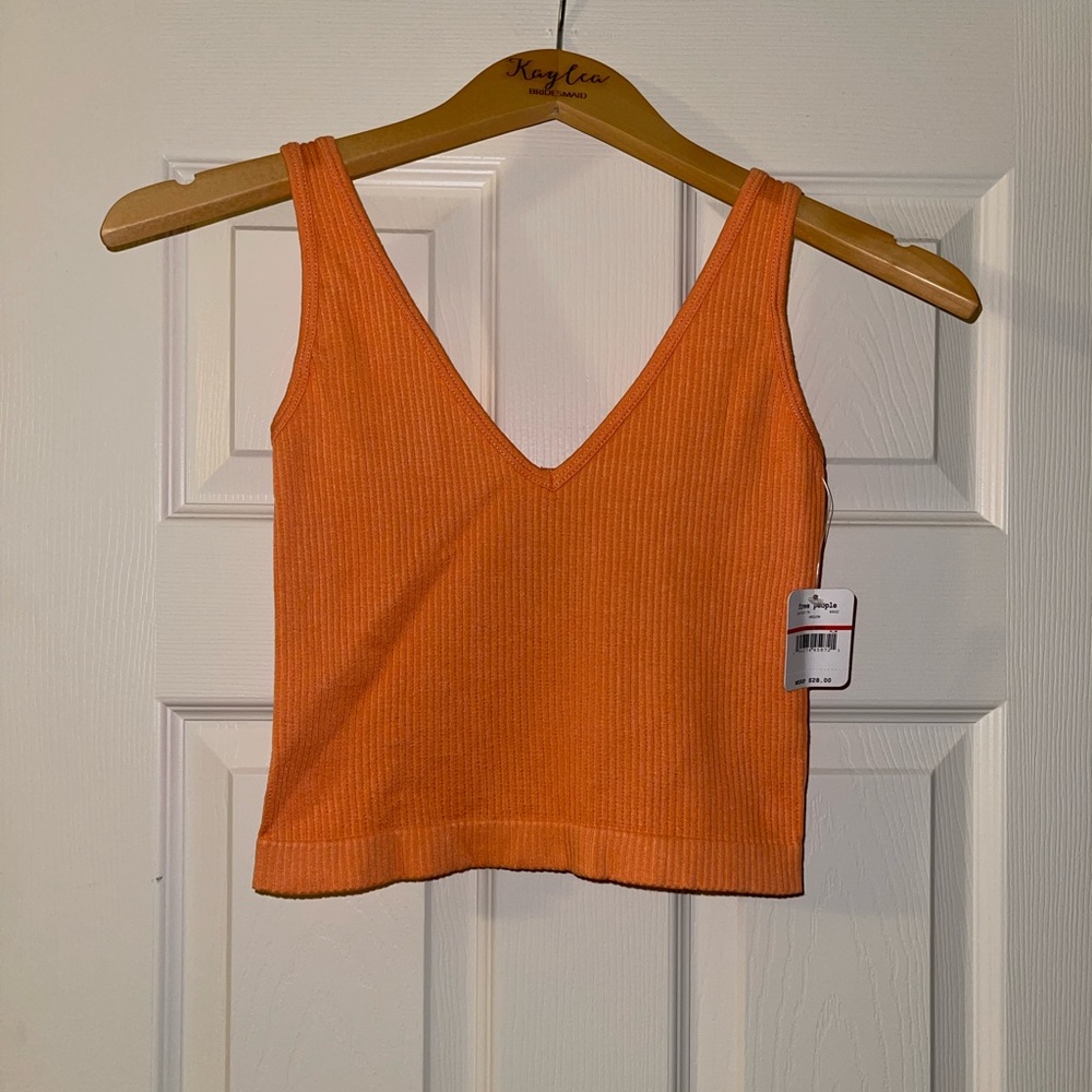 NWT Free People Solid Rib Brami Top Melon